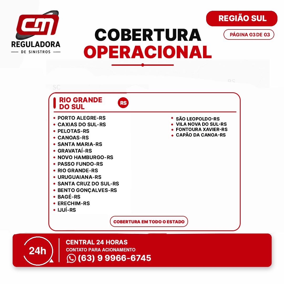 Cobertura Operacional - Região Sul - Página 3 de 3 - Rio Grande do Sul